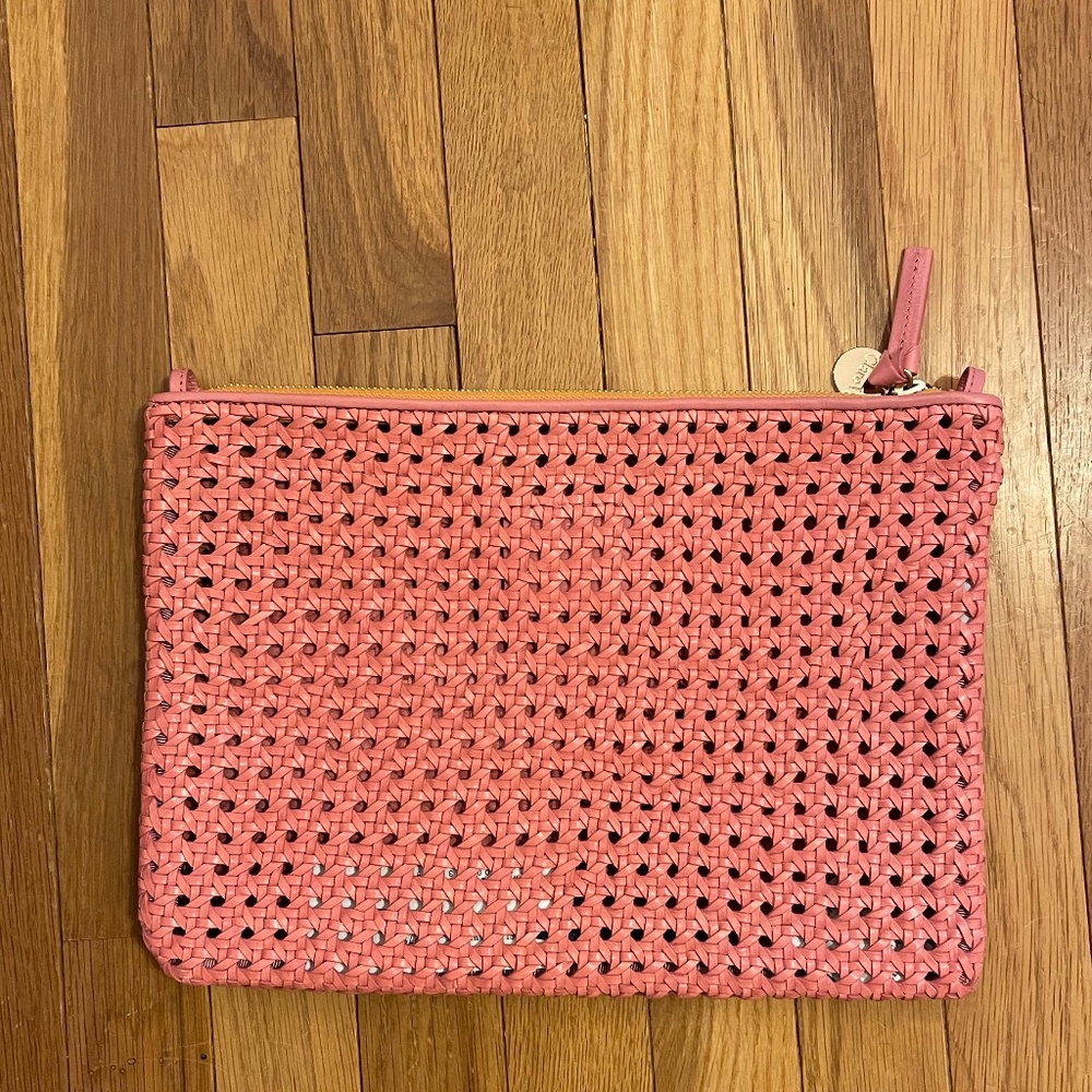 Clare V Rattan Flat Clutch Petal